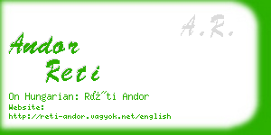 andor reti business card